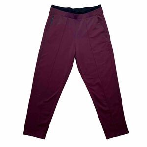 Athleta Venice Pintuck Pants Womens Medium Burgundy Athleisure Stretch Career